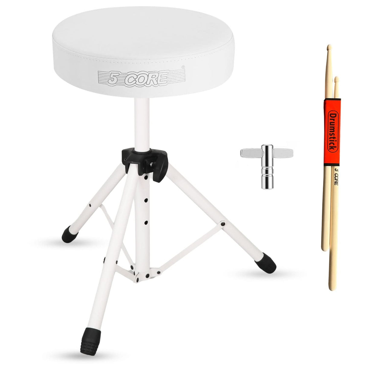 5 Core Drum Throne 3" Thick Padded Memory Foam Comfortable Drummer Stool 330Lb Capacity Adjustable