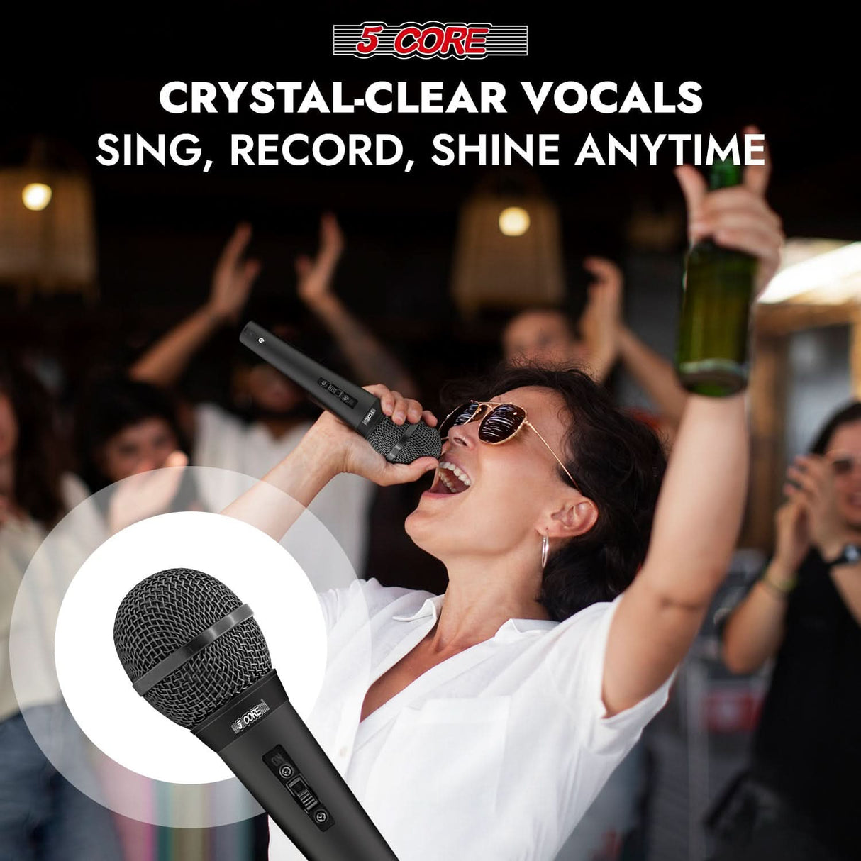 5Core XLR Microphone 2Pcs Dynamic Mic Karaoke Singing Studio Mics Handheld Microfono