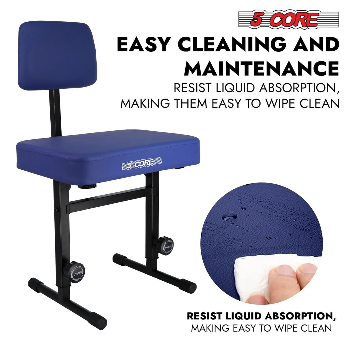 Adjustable piano bench with customizable height, ensuring optimal comfort for pianists of all ages