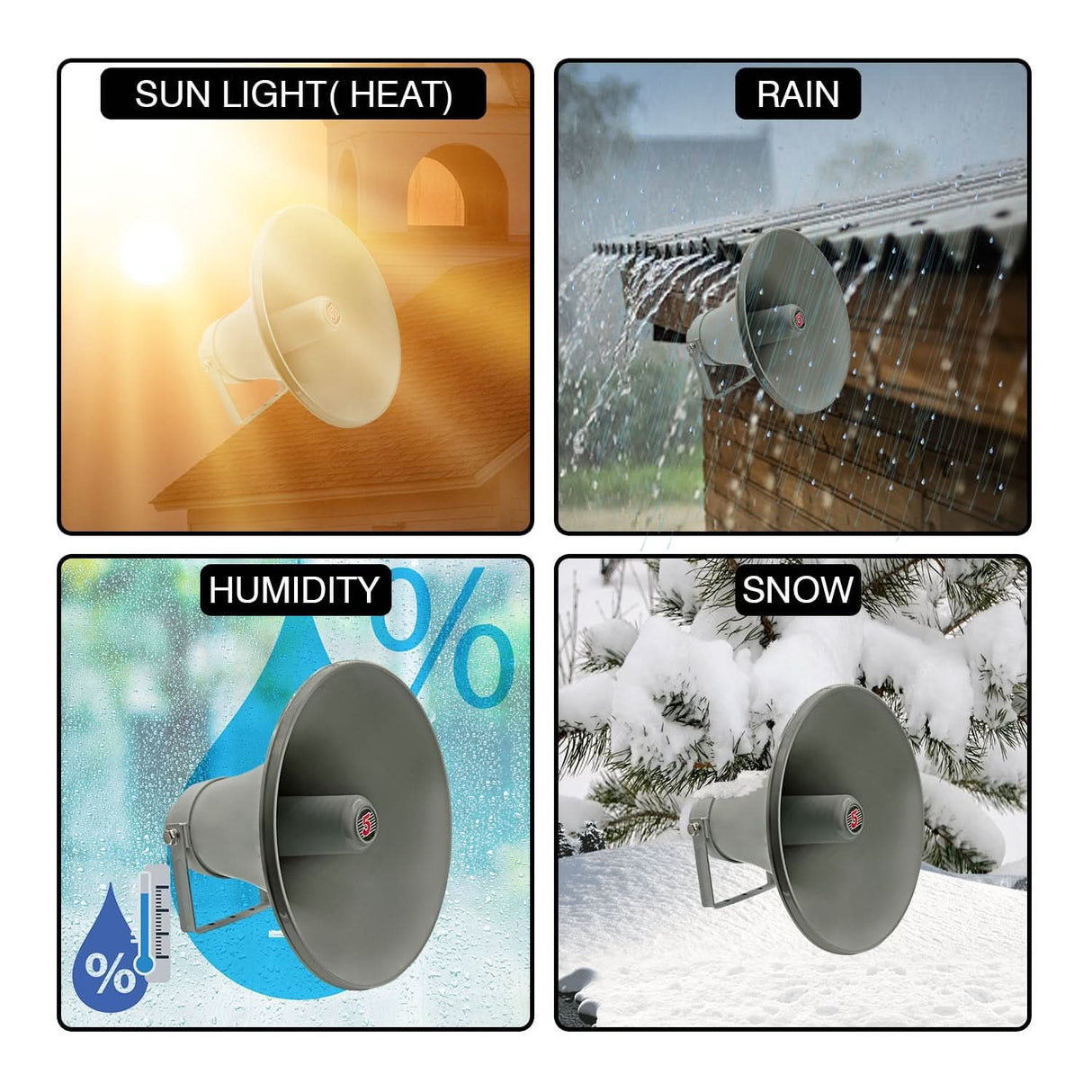5 Core PA Speaker 12" 35W Bull Horn Loud Audio Indoor Outdoor Speakers System 8Ohm Reflex Megaphone