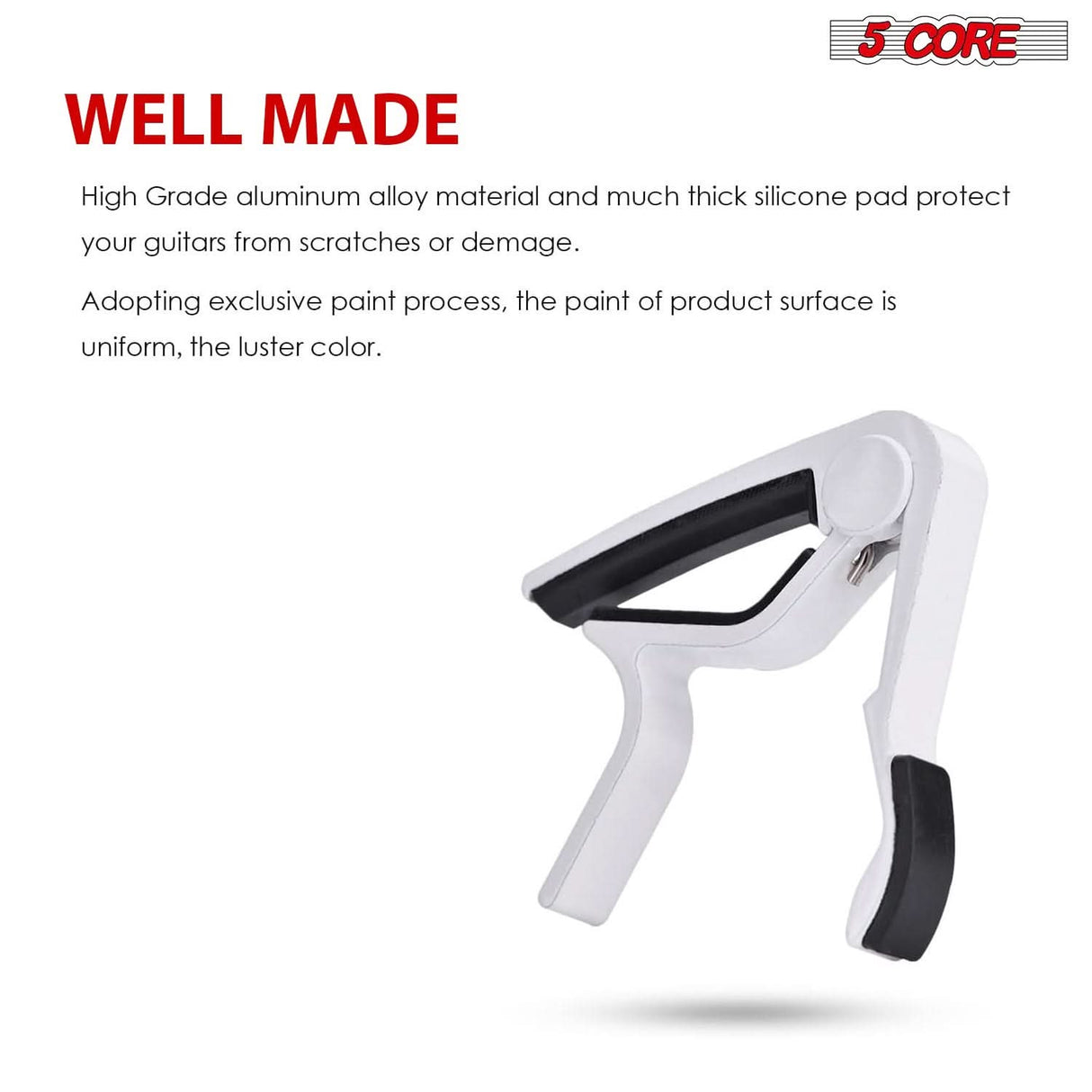 5 Core Capo Acoustic Electric Guitar 6 String Kapo Pair Classic Clip For Banjo Mandolin Ukulele