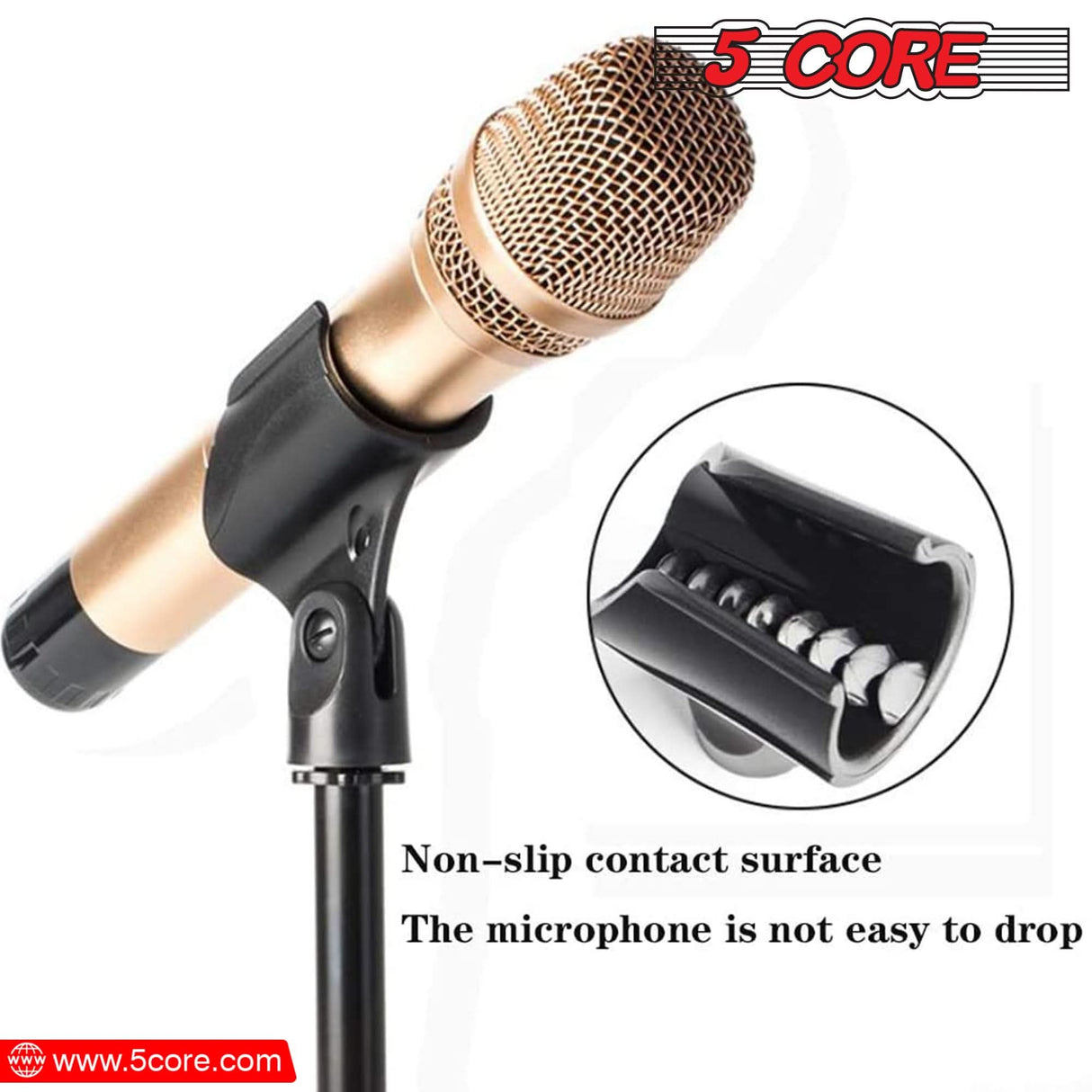 Six-piece microphone clip holders set with included 5/8 to 3/8 inch adapters
