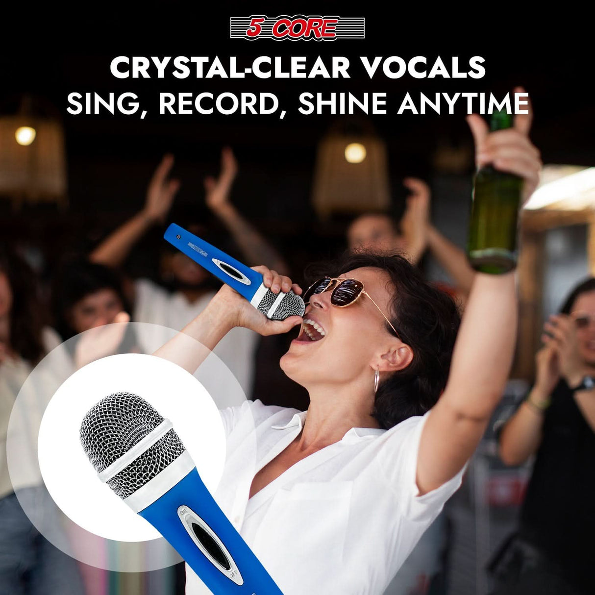 5 Core Microphone XLR: Dynamic handheld mic for karaoke and singing, ideal for professionals.