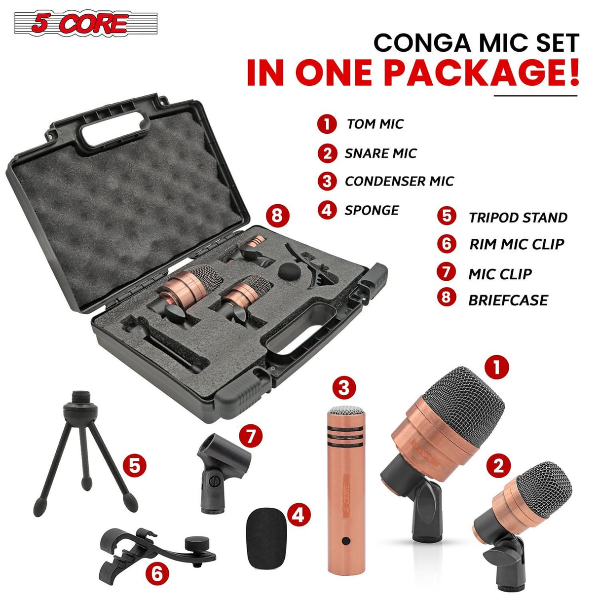 5Core Conga Mic Copper XP Drum Mic Hardware Detail View