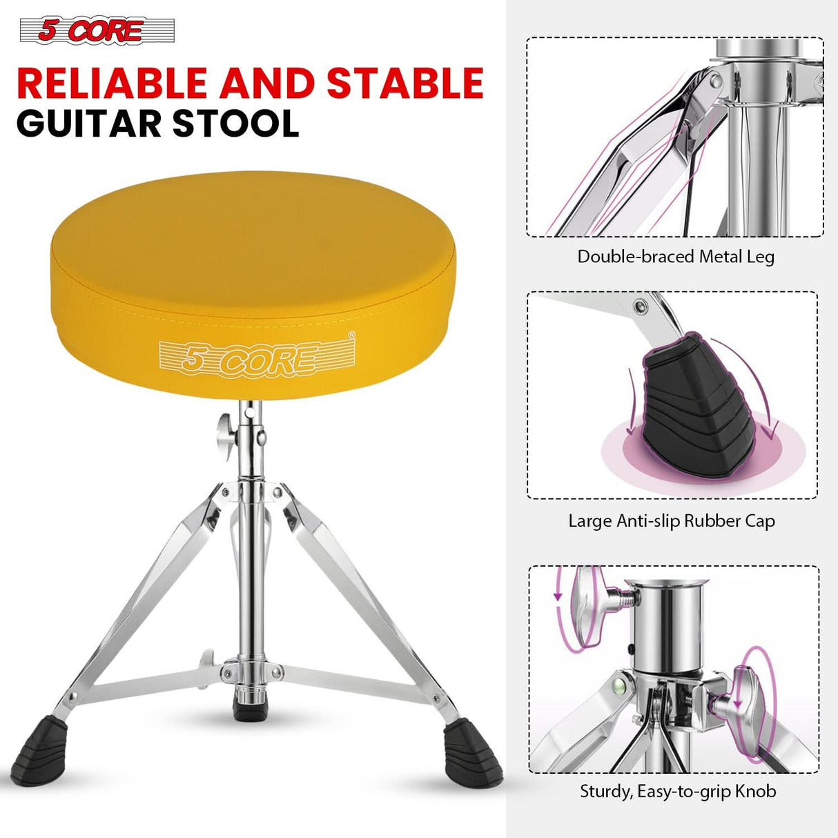 Lightweight portable drum throne with practice pad