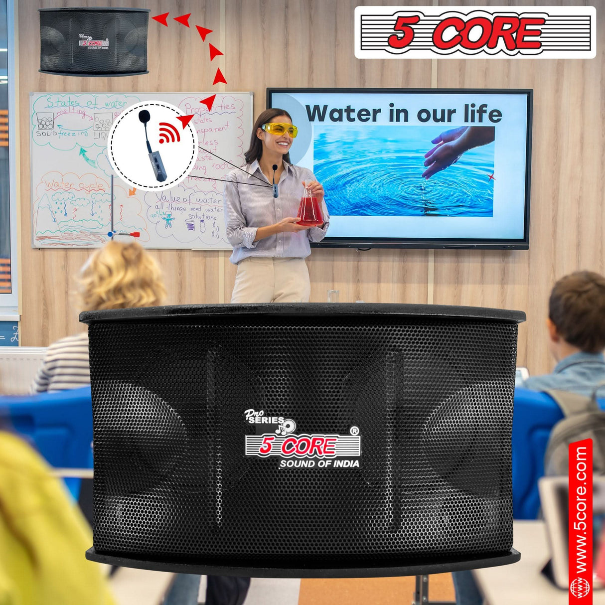 Wireless lavalier microphone paired with portable 200W voice amplifier