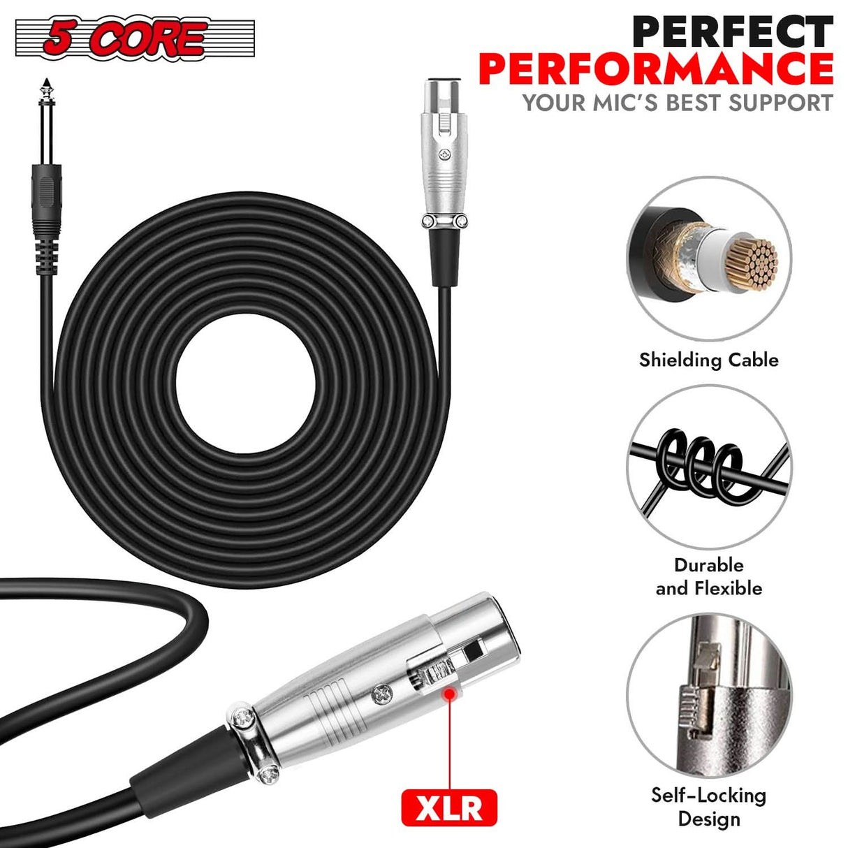 5Core XLR Microphone 2Pcs Dynamic Mic Karaoke Singing Studio Mics Handheld Microfono