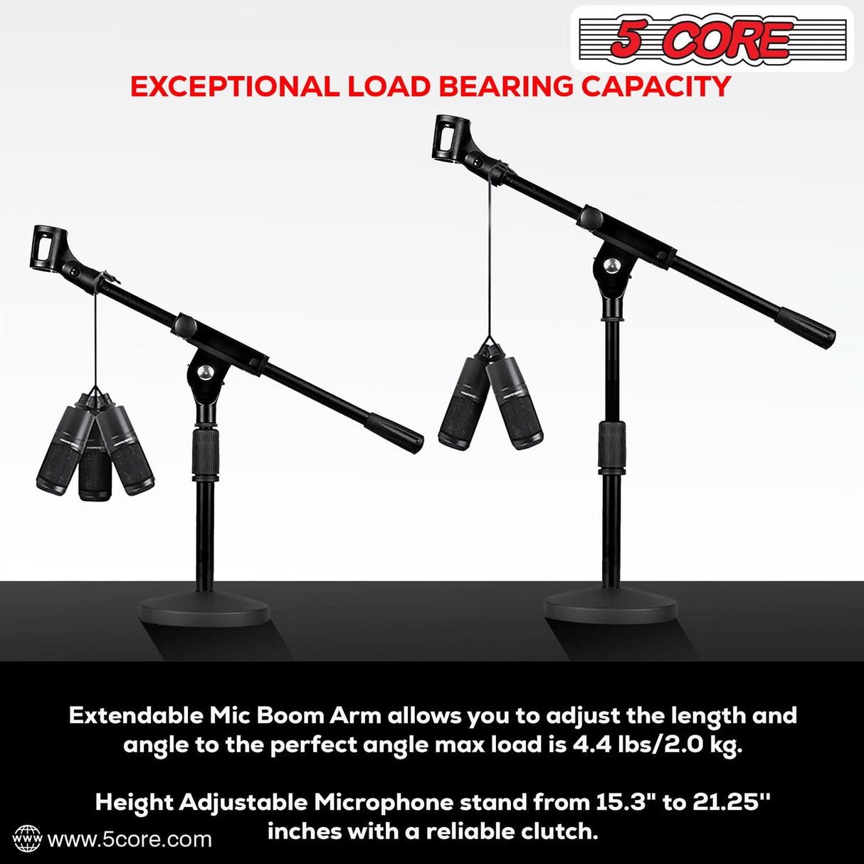 5Core Desktop Microphone Holder Stand stable base detailed view