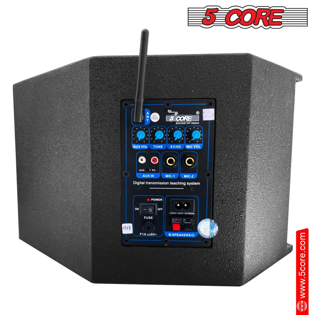 Lightweight portable PA system with 200 watts output and wireless mic