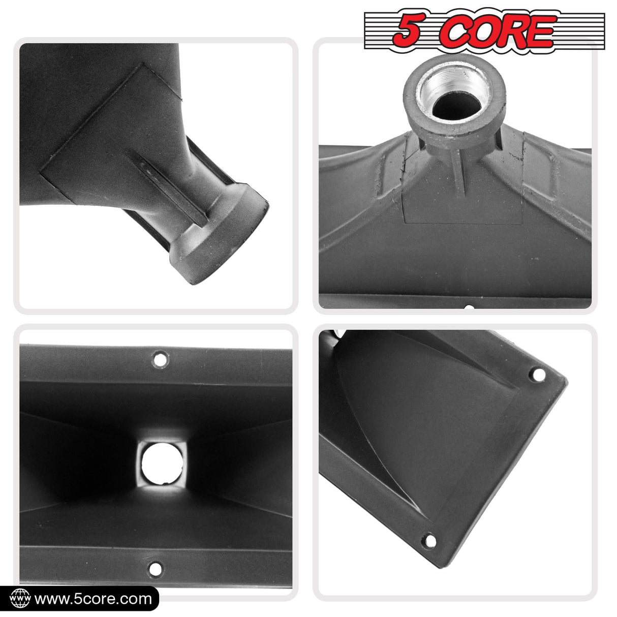 5 CORE 15x5 Rectangle 4Pcs Plastic Screw-On Horn for Assorted Speaker Cabinets 34mm Throat HISE 15X5 1PC