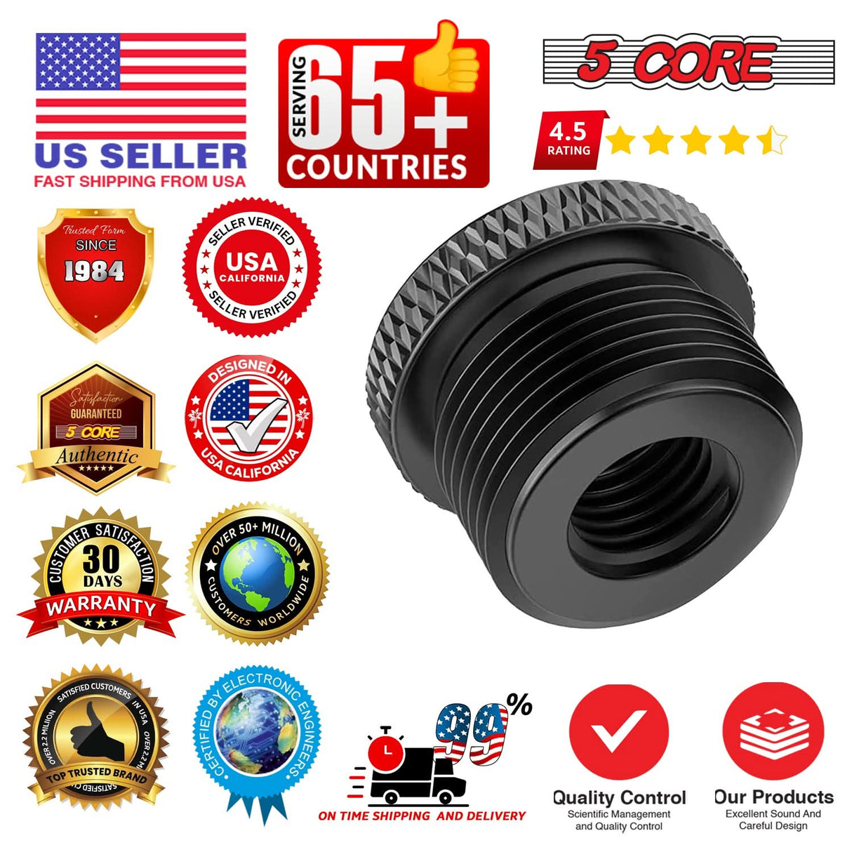 5 Core Mic Stand Adapter 12 Pieces 5/8 Male to 3/8 Female Screw Thread Conversion Connector