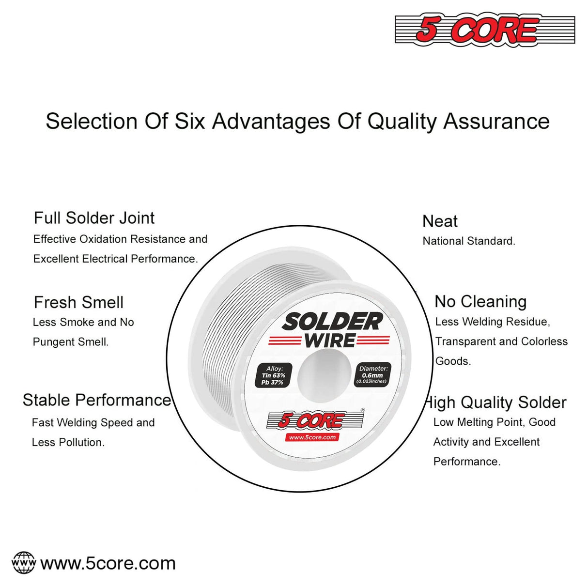 DIY solder wire by 5 Core, ideal for precise soldering of electronic parts