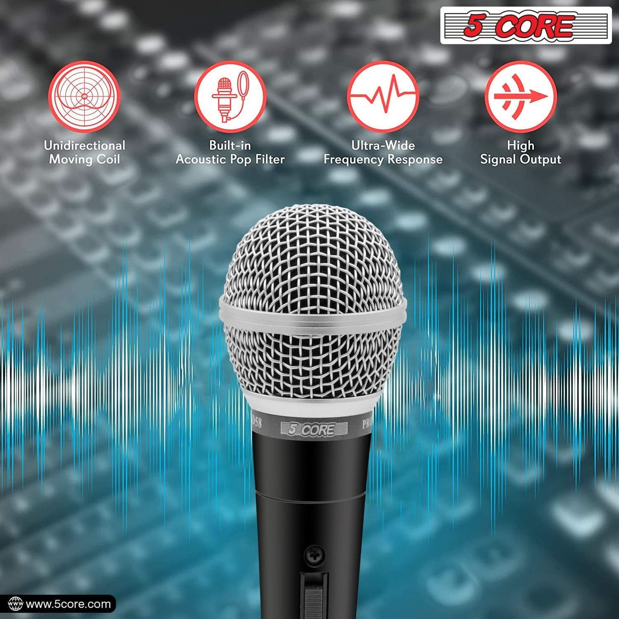 5Core commercial PA system, 4000W paging kit with 32 high-quality wall speakers for indoor and outdoor use