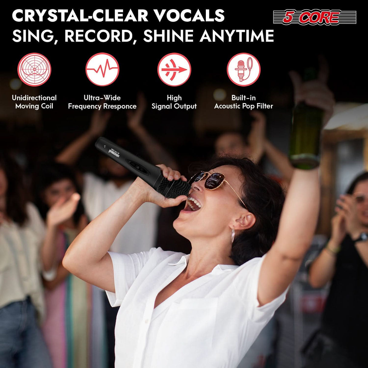 Professional mic offering crystal clear sound for live and studio use
