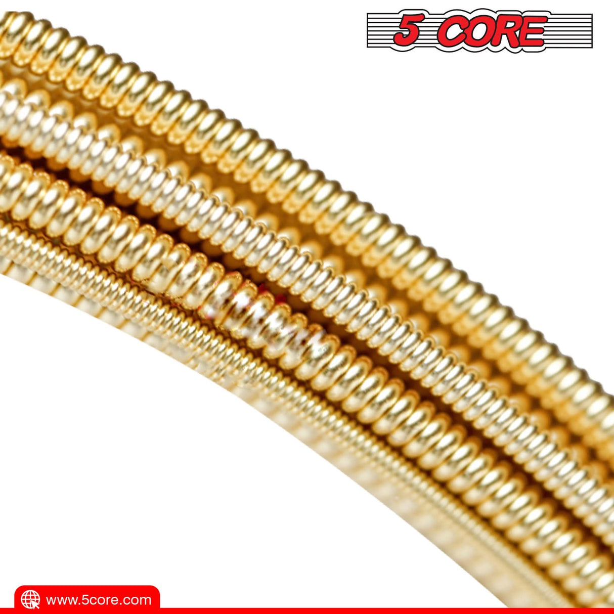 Set of 6 heavy duty steel acoustic guitar strings 0.010-0.047 gauge