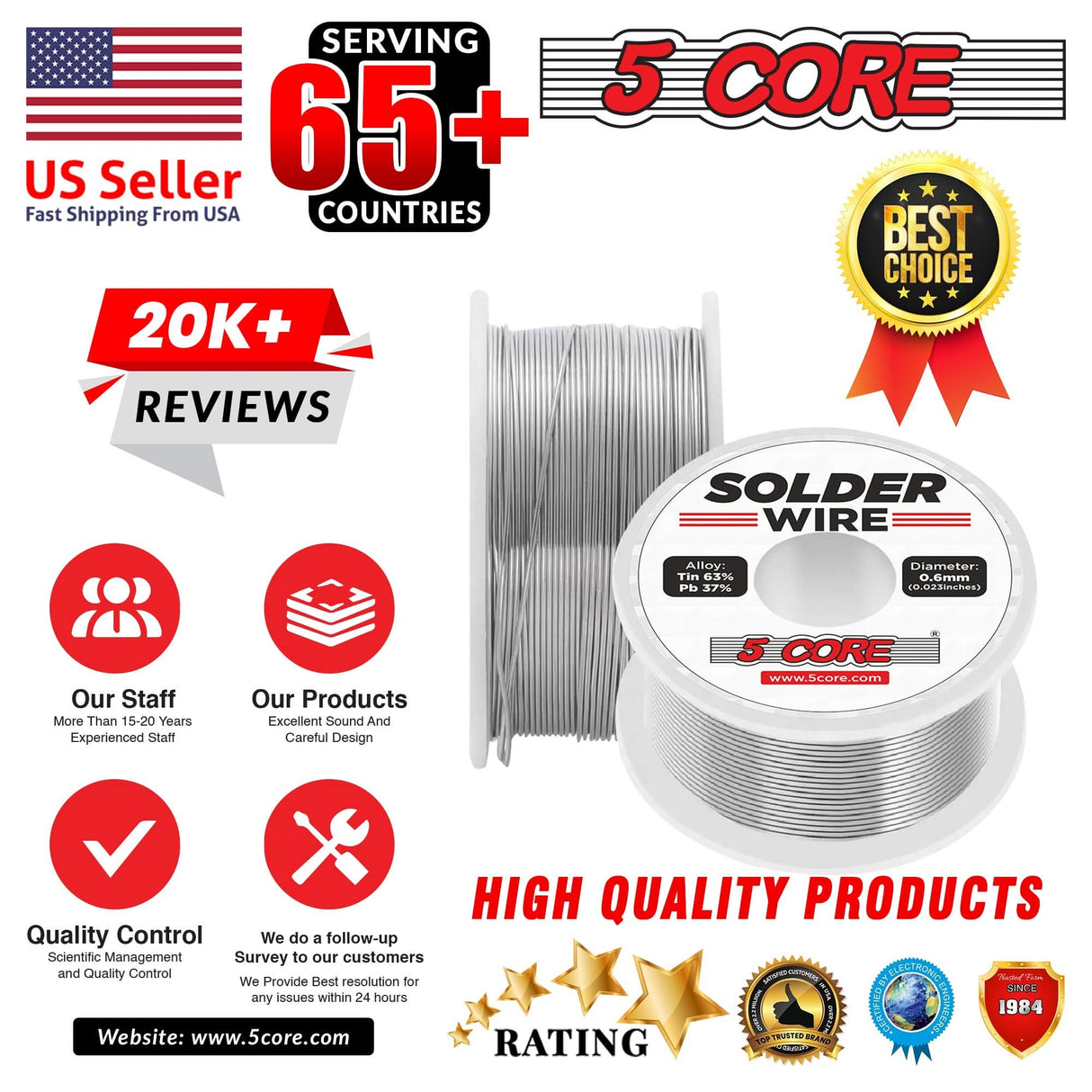 5 Core tin lead solder wire perfect for soldering electrical components