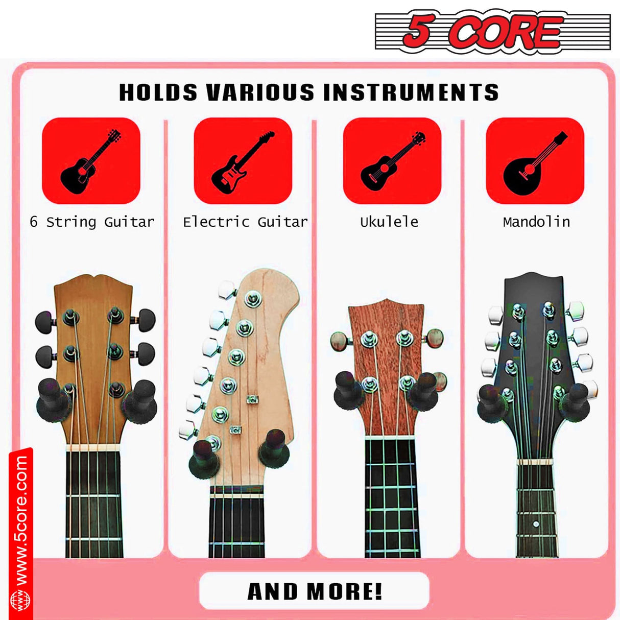 Set of two U-shaped wooden guitar wall hangers