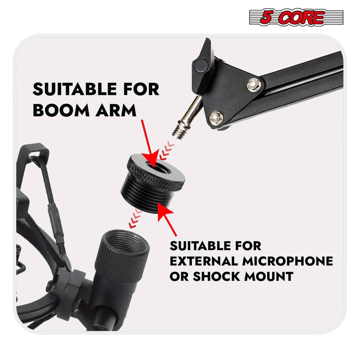 5 Core Mic Stand Adapter 12 Pieces 5/8 Male to 3/8 Female Screw Thread Conversion Connector