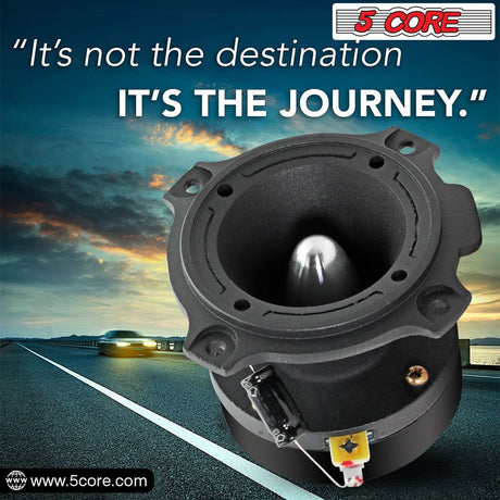 5Core 6.5 inch midrange speaker and 300W PMPO tweeters for superior car audio