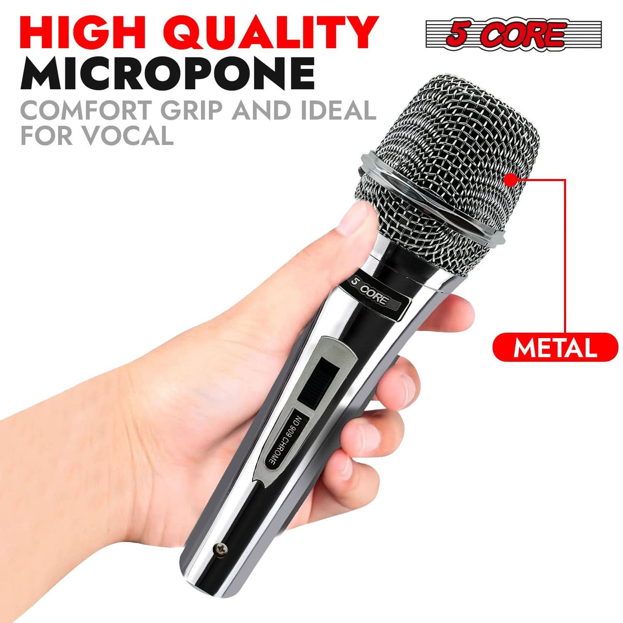 Professional handheld mic with XLR output for clear sound