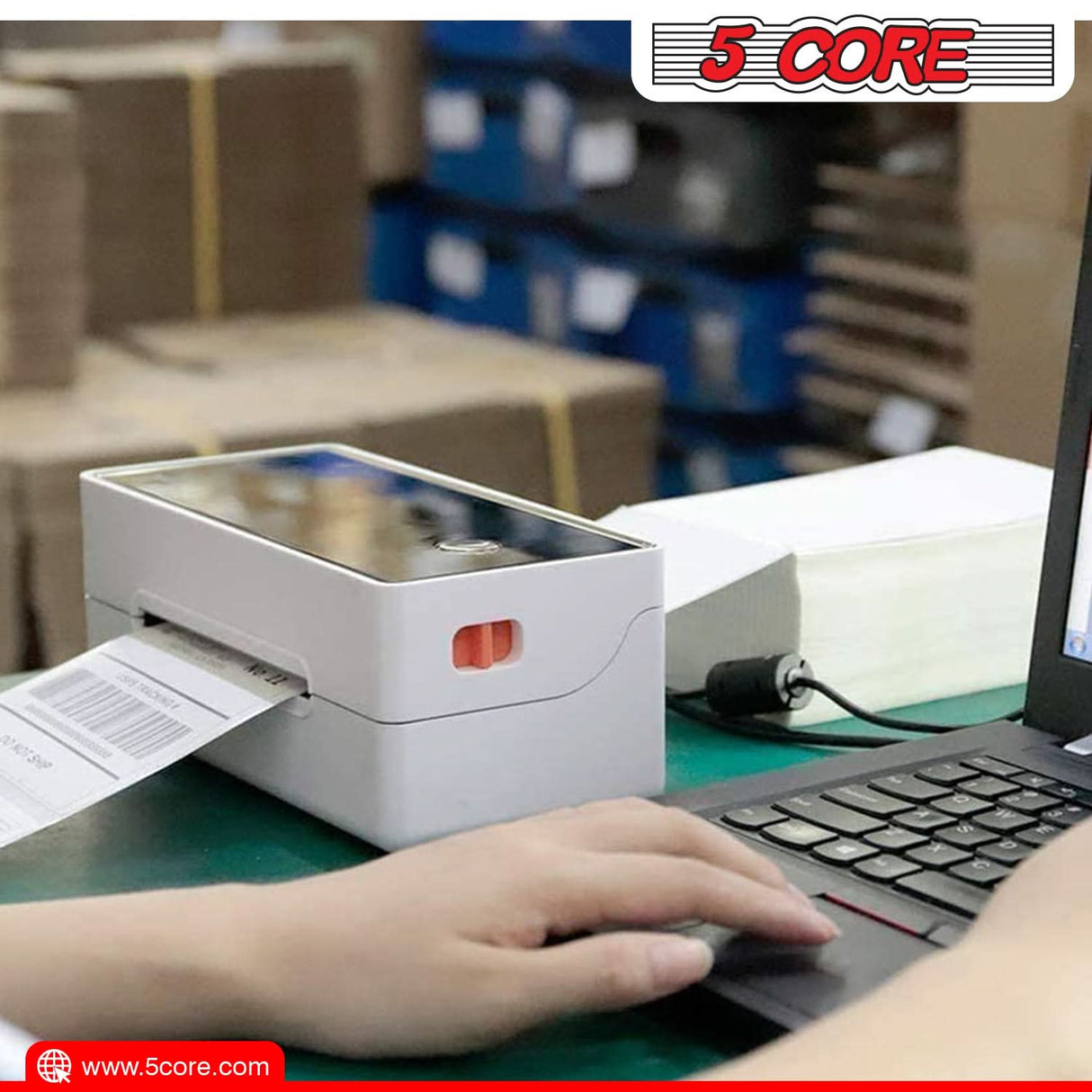 5 Core 4"x6" Direct Thermal Shipping Label/ 4x6 Roll Direct 4000Pcs Perforated paper Sticker/White