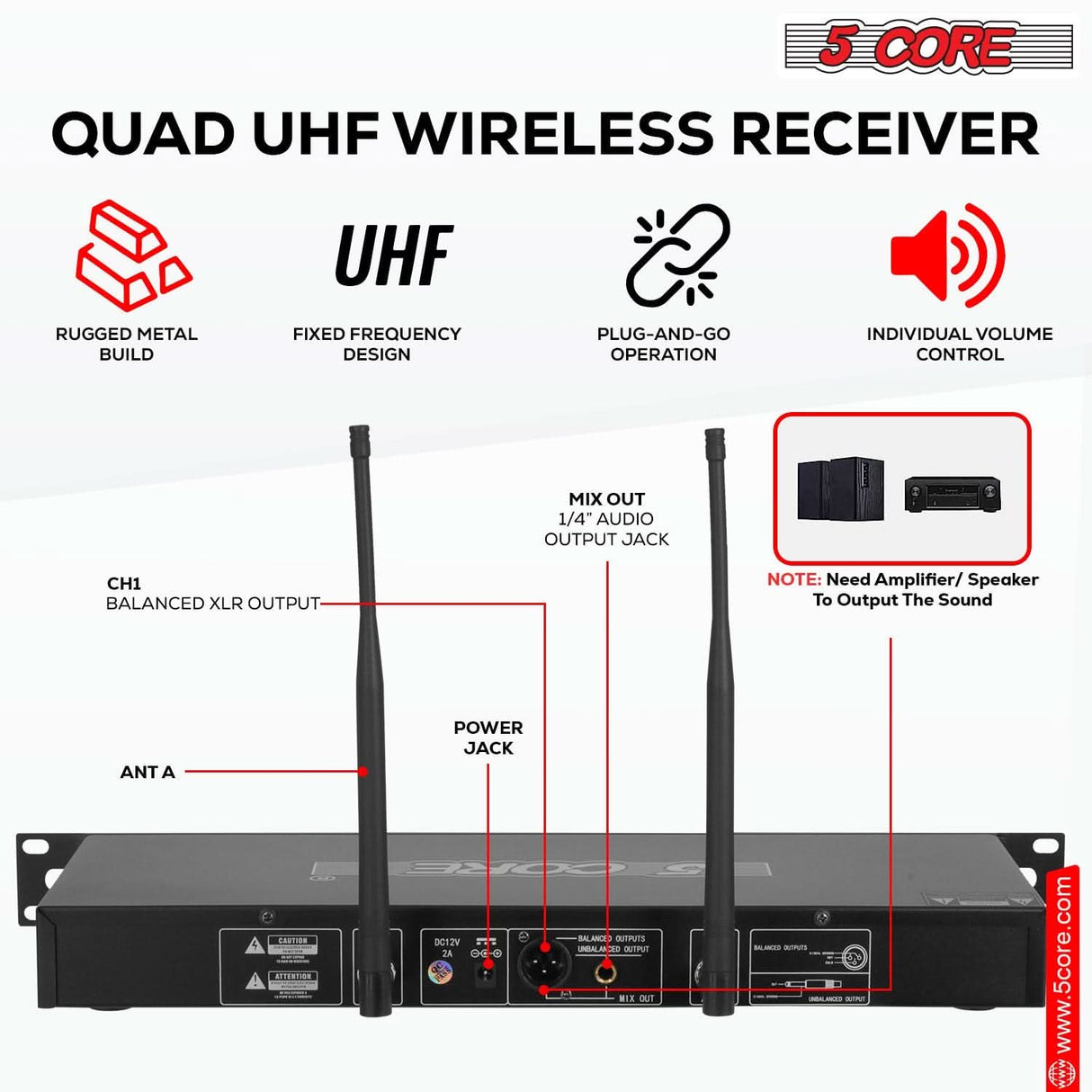 All-purpose wireless microphone set for versatile audio applications.