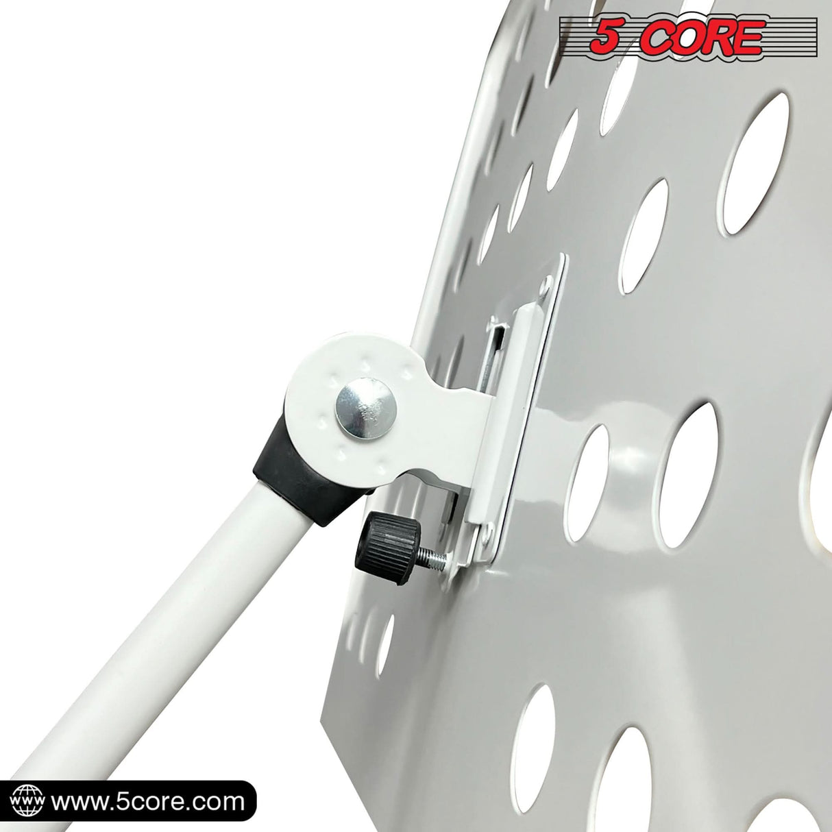 Portable white music stand 5Core tripod folding adjustable for performers