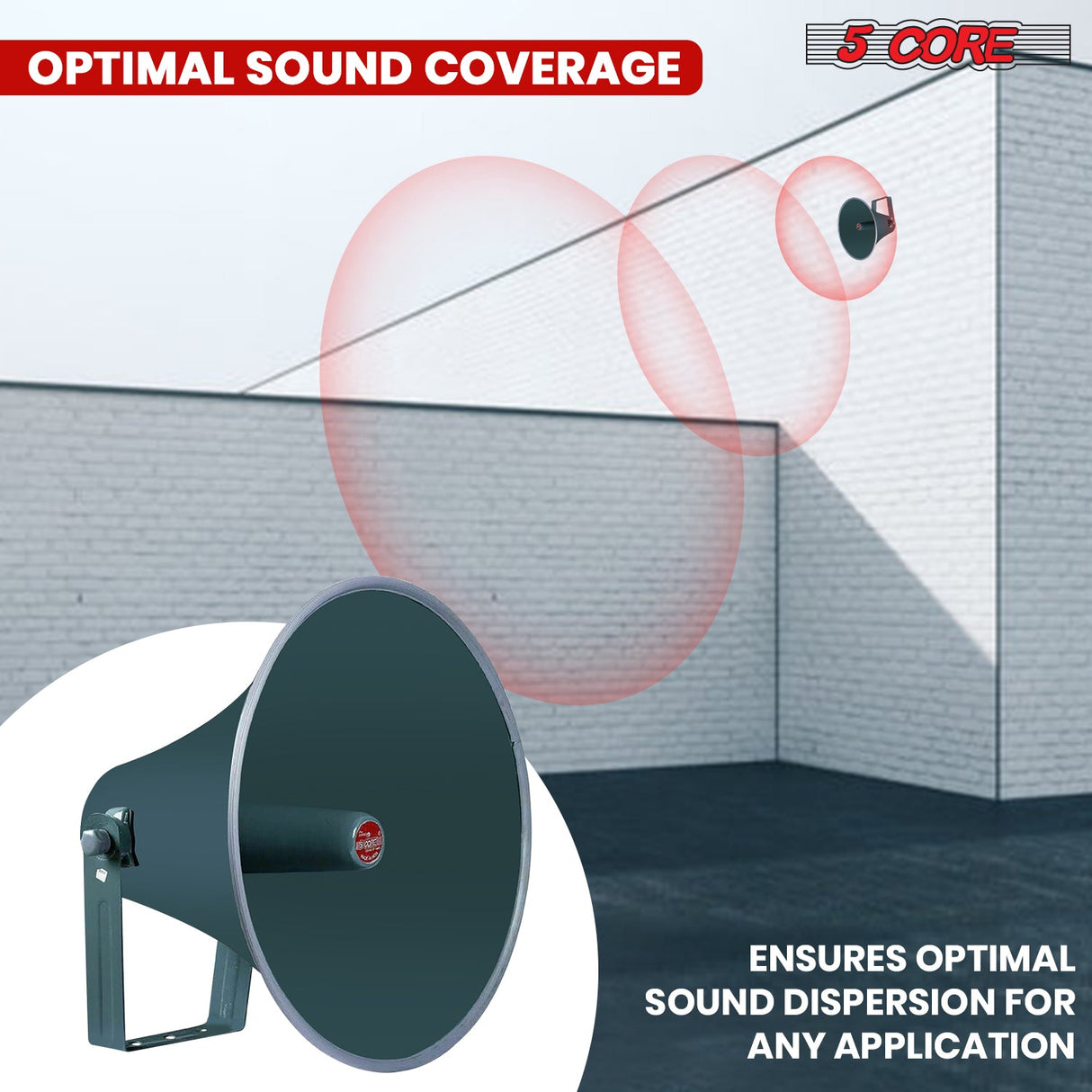 5 Core PA Speaker Paging Horn Throat All Weather Use Support Wide Range of Compression Drivers