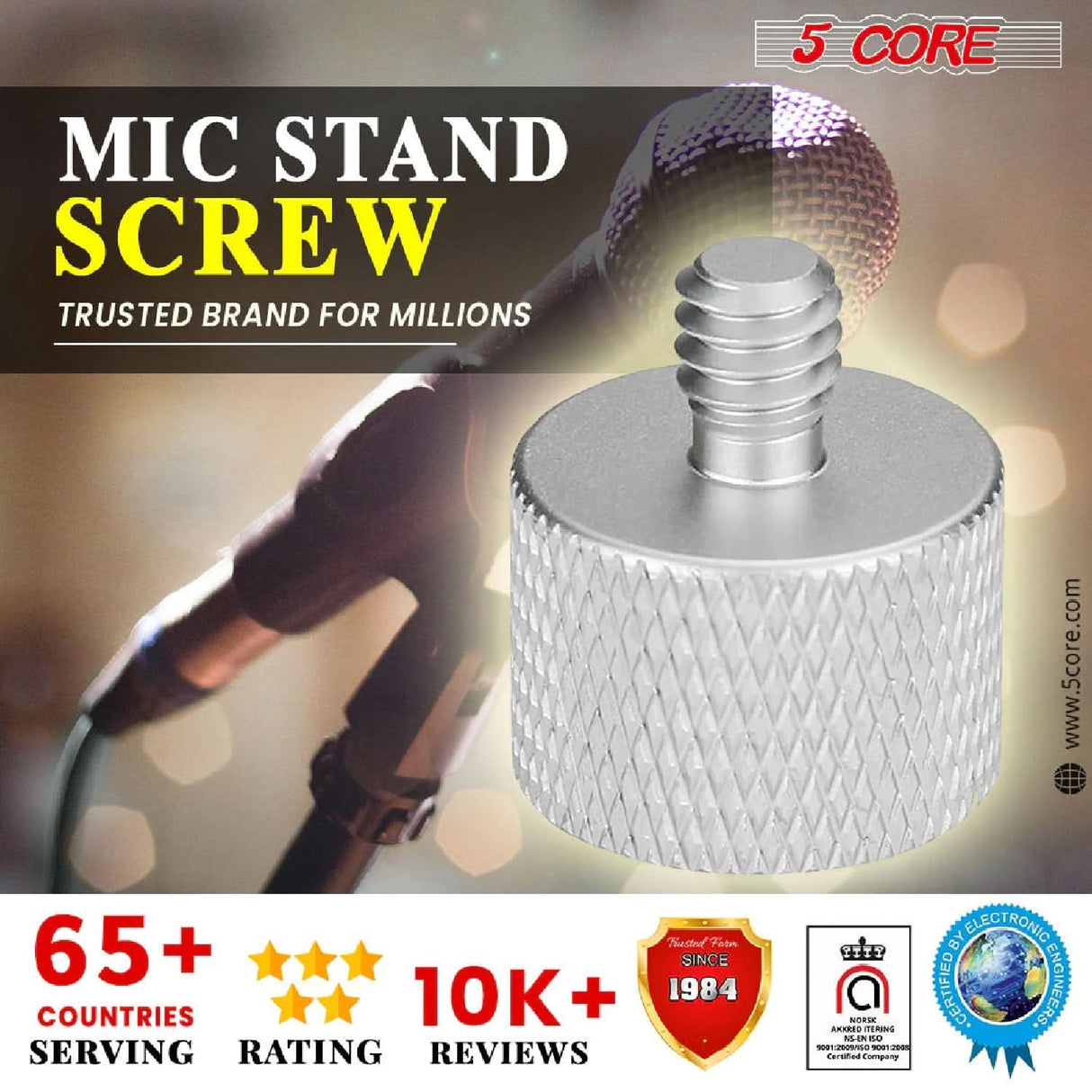 5Core 3/8" male to 5/8" female screw thread adapter, 12 pieces for mic stand threading conversion