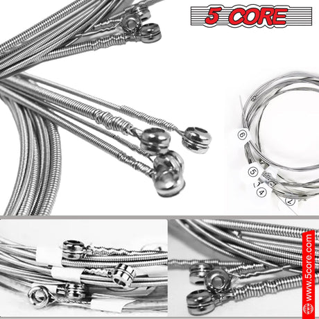 5Core nickel electric guitar strings 0.009-.042 gauge with bright tone for 6 string guitars