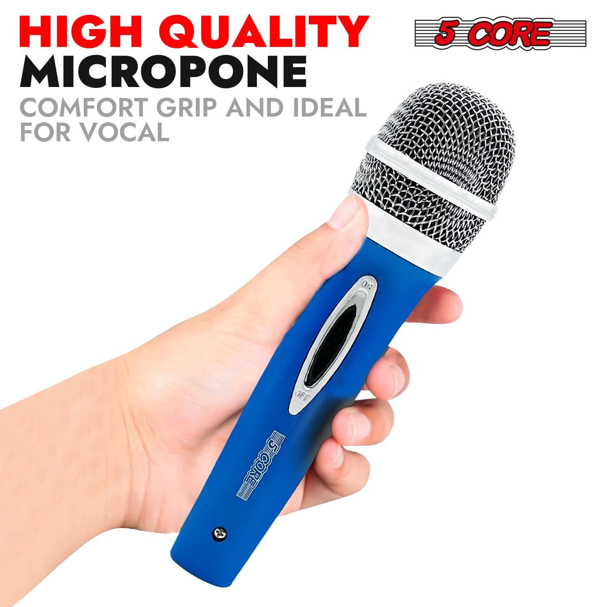 5 Core Microphone XLR: Dynamic handheld mic for karaoke and singing, ideal for professionals.
