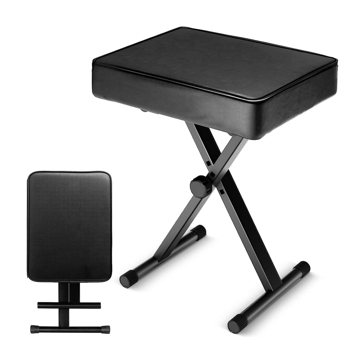 5 Core piano stool thick padded seat close-up view