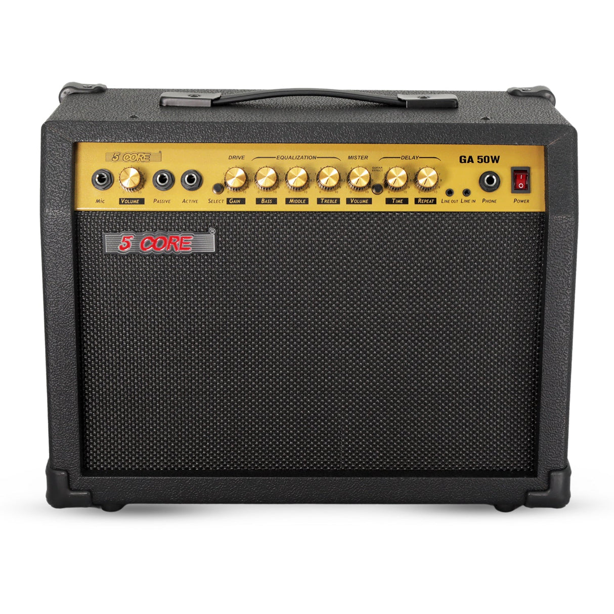5 Core Guitar Amp 50 Watt Electric Amplifier w Built in 8" Speaker Portable Mini Amps w Aux
