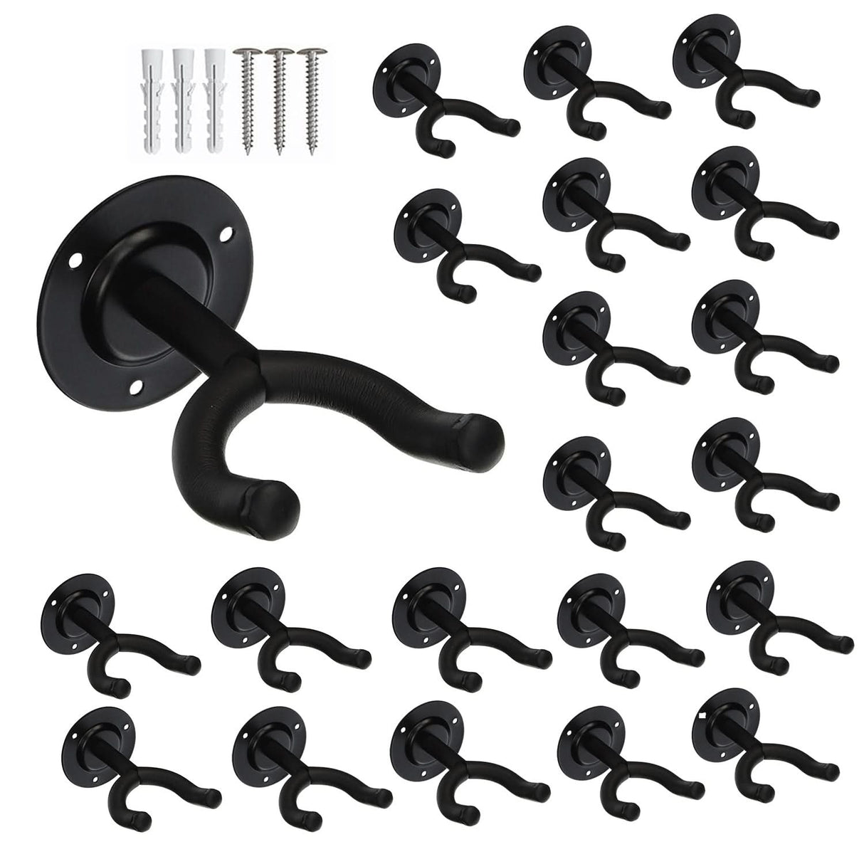 5 Core Guitar Wall Mount 3Pc Wall Mount for Classical Electric Acoustic Bass Guitars for Home Studio