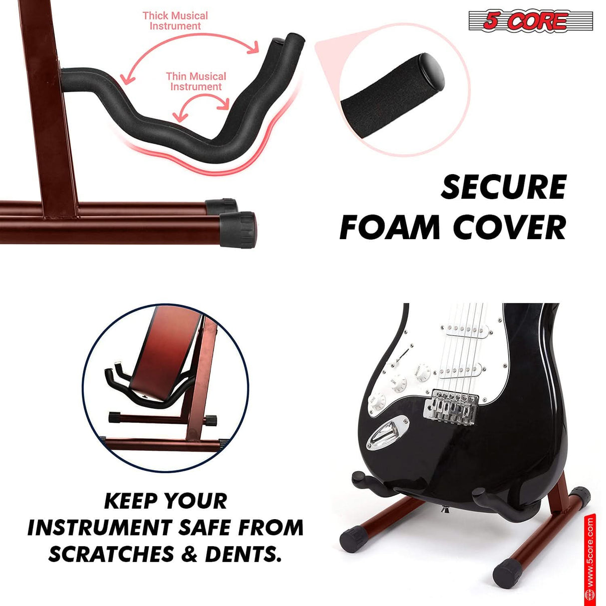 greater stability for anti slip base guitar display stand