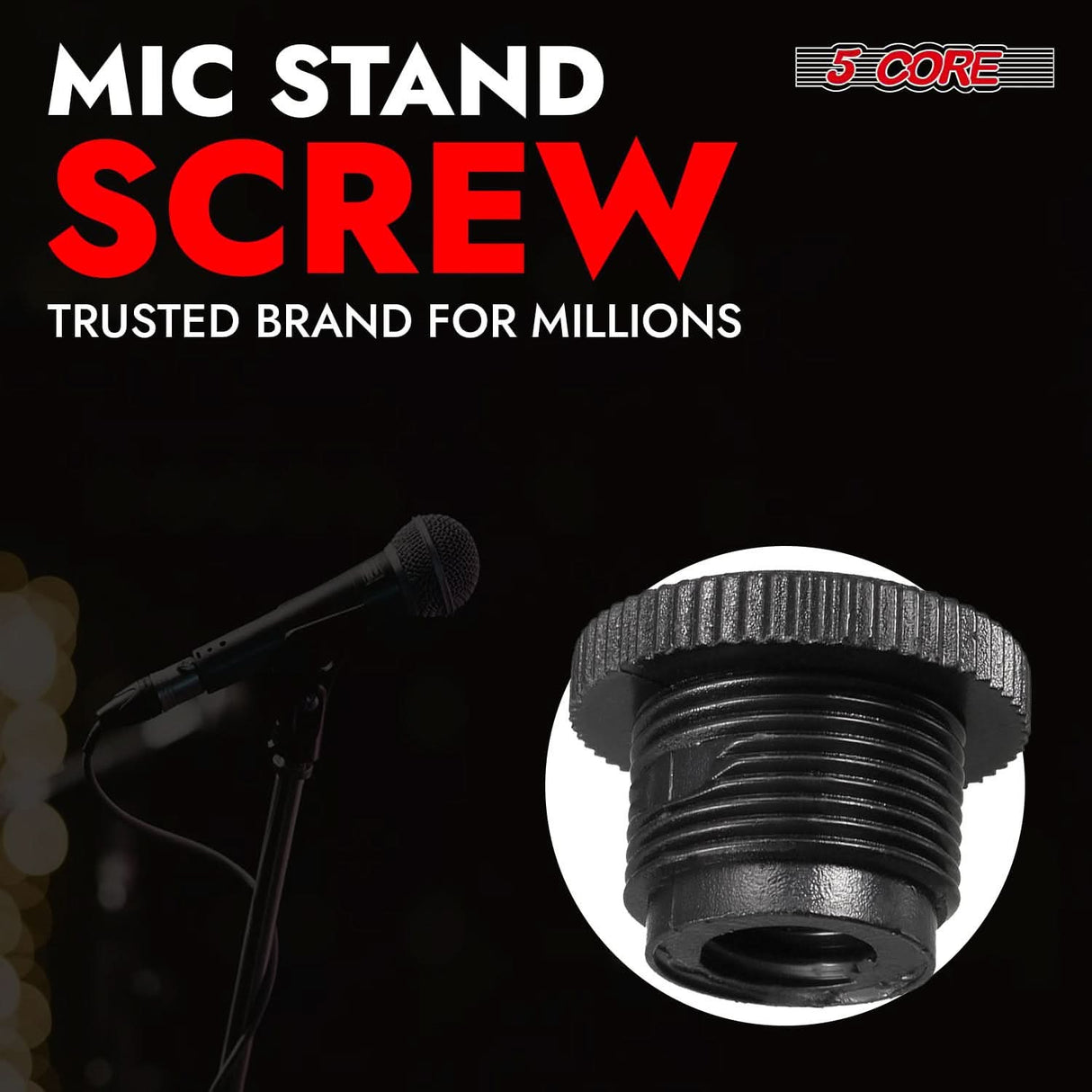 5Core 5/8 male to 3/8 female mic stand thread adapter conversion connector
