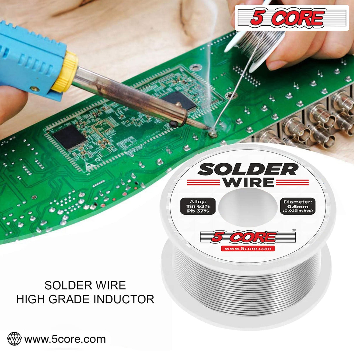 5Core soldering wire for electronics, made of tin and lead for high-quality connections