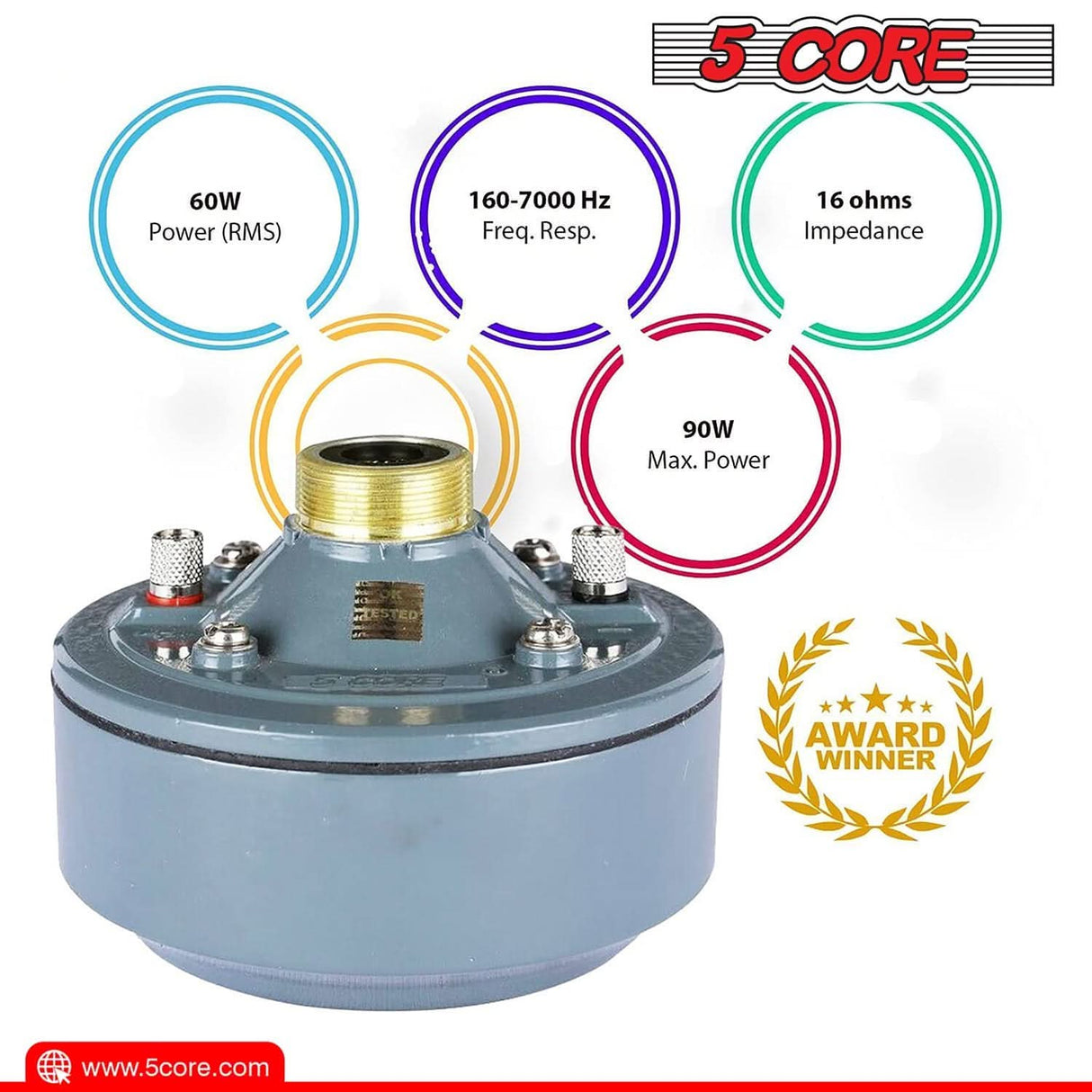 5Core 600W PMPO compression driver PA horn speaker in 22 inch trumpet throat loud audio system