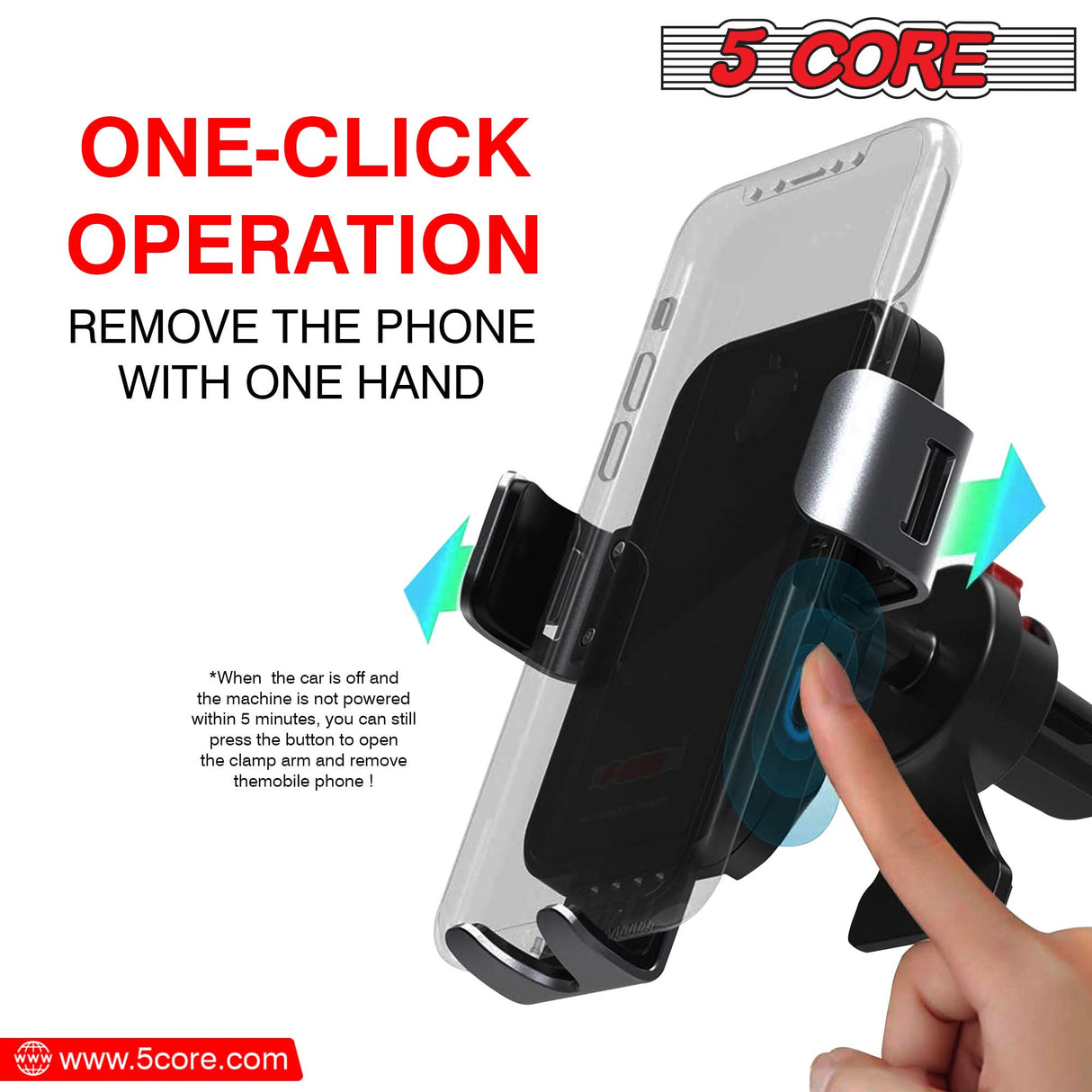 5 Core Magnetic Wireless Car Charger Mount, Stick on The Dashboard for MagSafe iPhone & Android