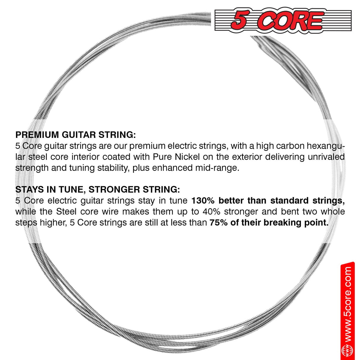 5 Core Bass Guitar Strings Brass Phosphor Bronze Extra Light Gauge Bright Tone 6 String Set