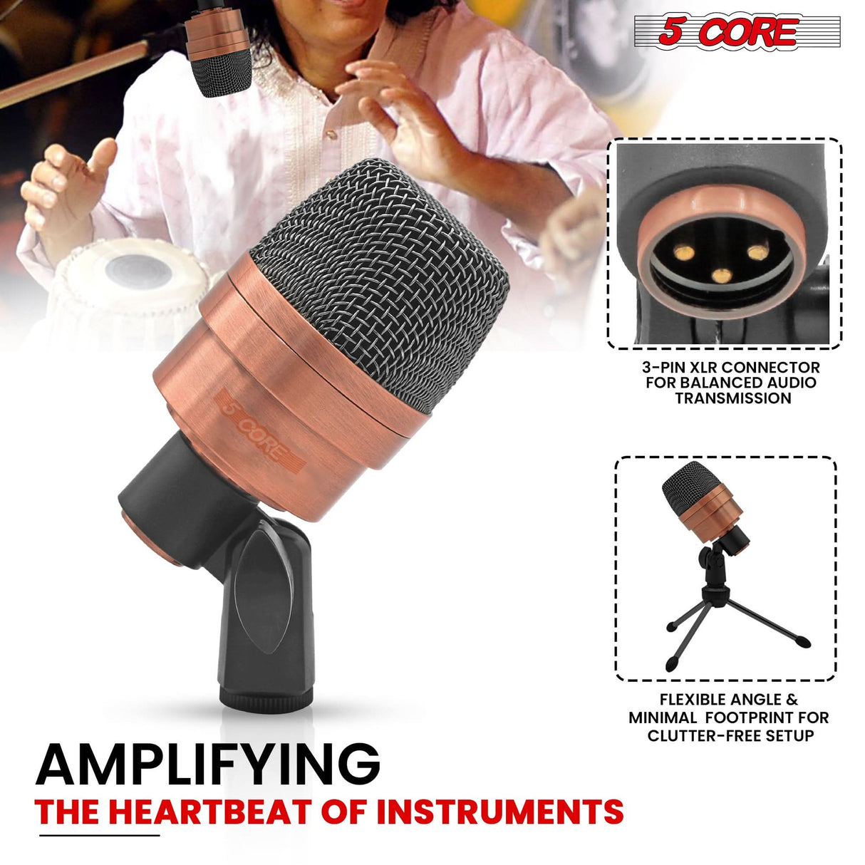 Unrivaled clarity of the XLR microphone for tabla
