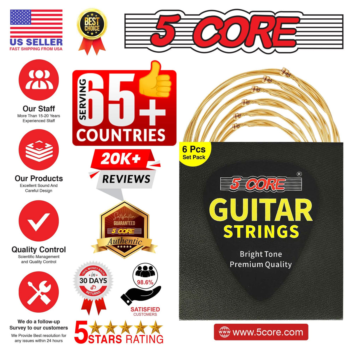Heavy-duty steel strings built for durability and long-lasting performance