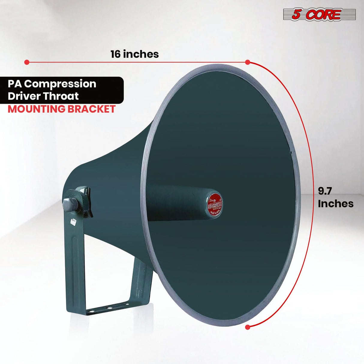 5Core PA Horn Speaker Set 2" Compression Driver 600W 16 Ohm Weatherproof Aluminum Body 18 TPI Thread