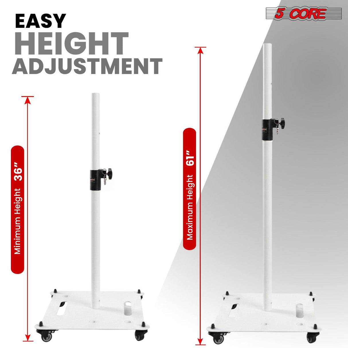 5 Core Speaker Stand Adjustable 61" Heavy Duty PA DJ Tripod Studio Monitor Stands