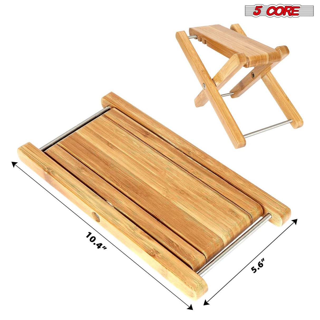 5Core Wooden Guitar Foot Stool 3 Level Adjustable Leg Rest Classical Footrest