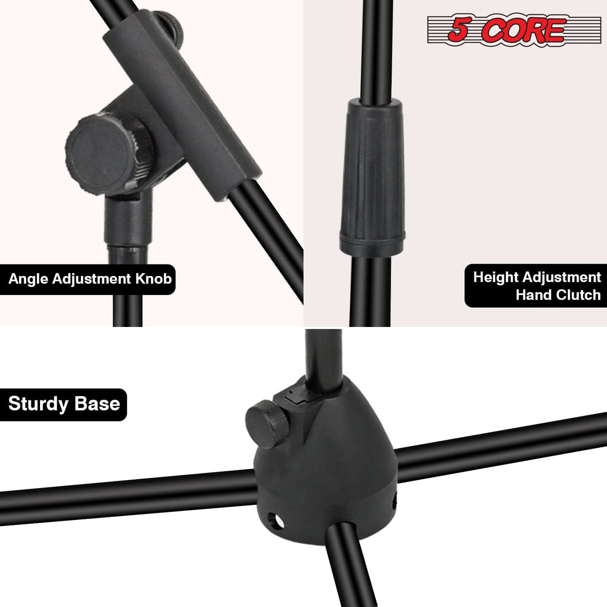 5Core Tripod Mic Stand 4Pcs Adjustable Holder Floor Microphone Boom Arm