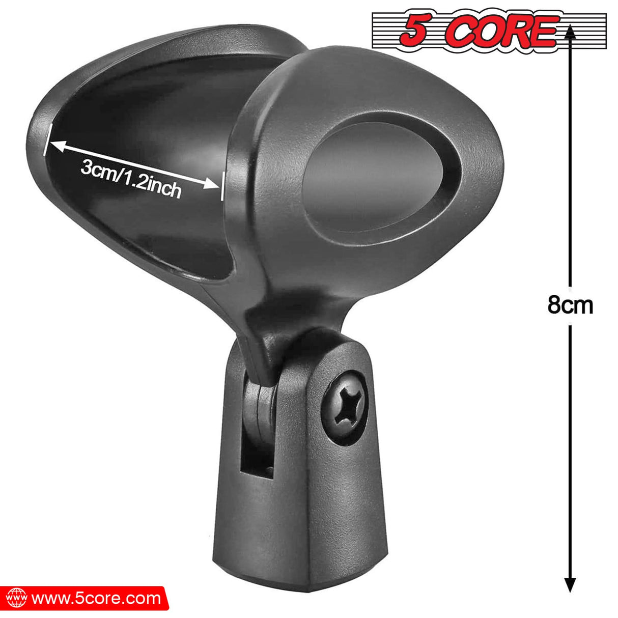 5 Core Microphone Clip Holder 2 Pieces with Screw Adapters 5/8 to 3/8 Inch