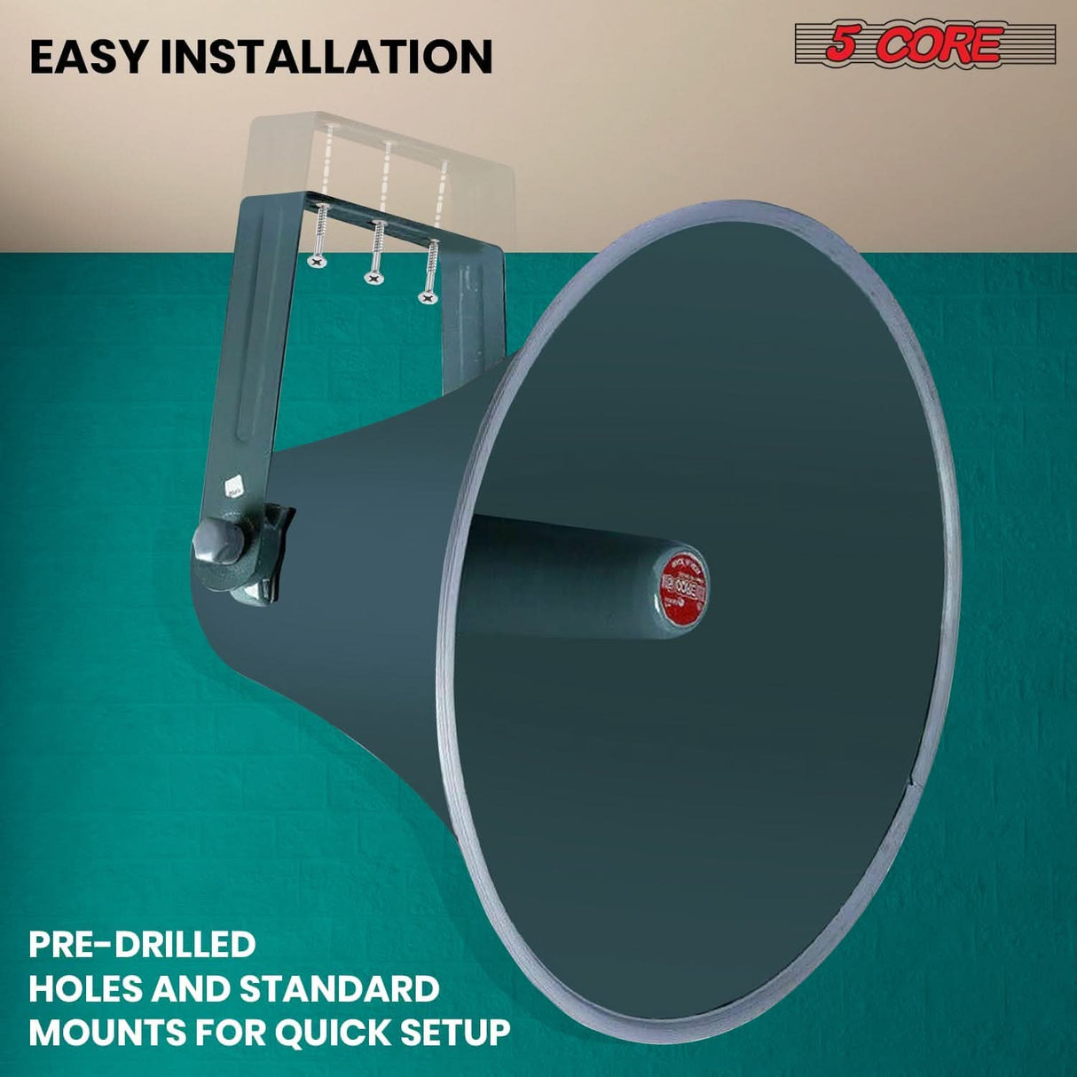 All-weather aluminum PA horn for clear and loud sound projection