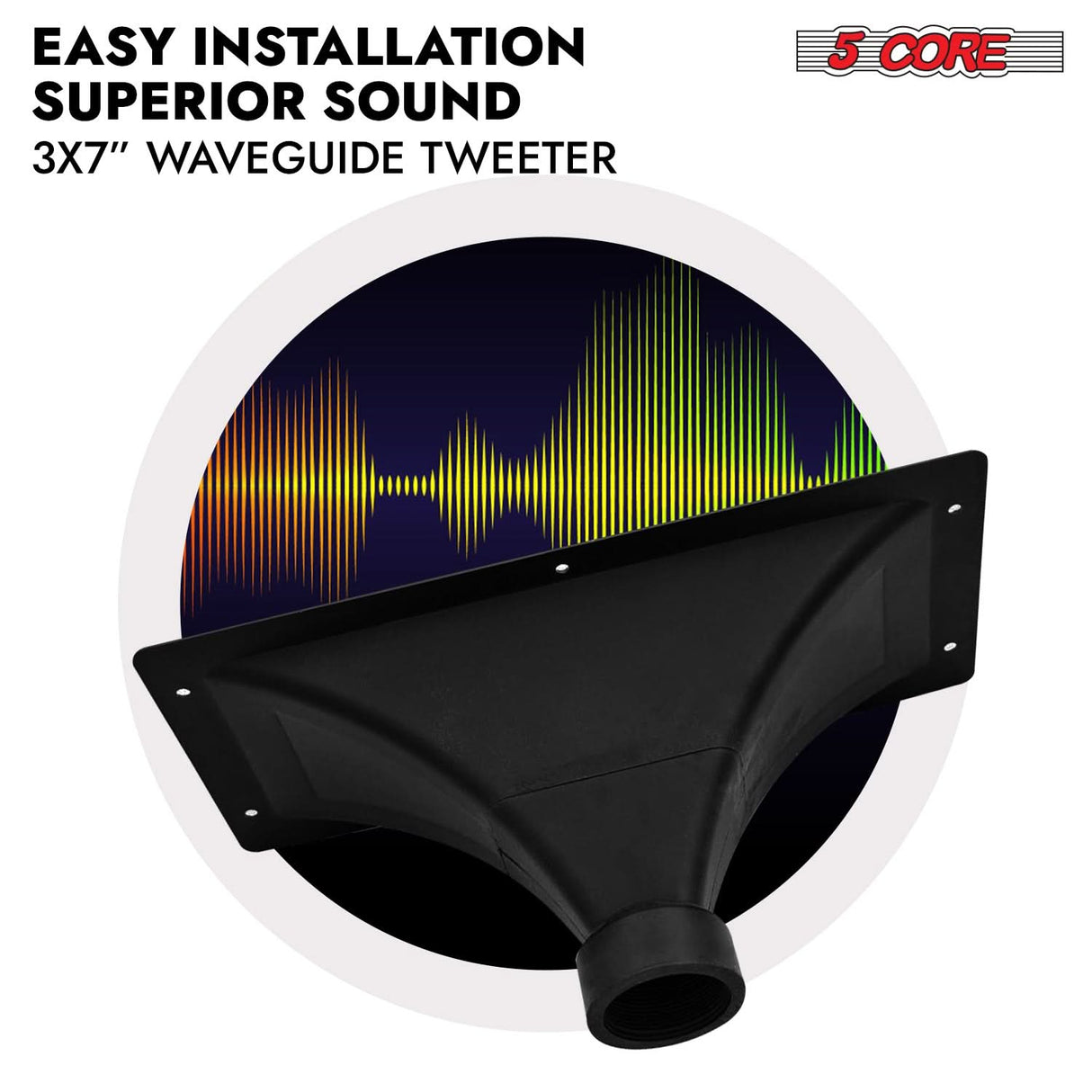 5 Core Waveguide Heavy Duty 3X7 Inch Directivity Tweeter Exit Horn Throat Lens Easy Installation