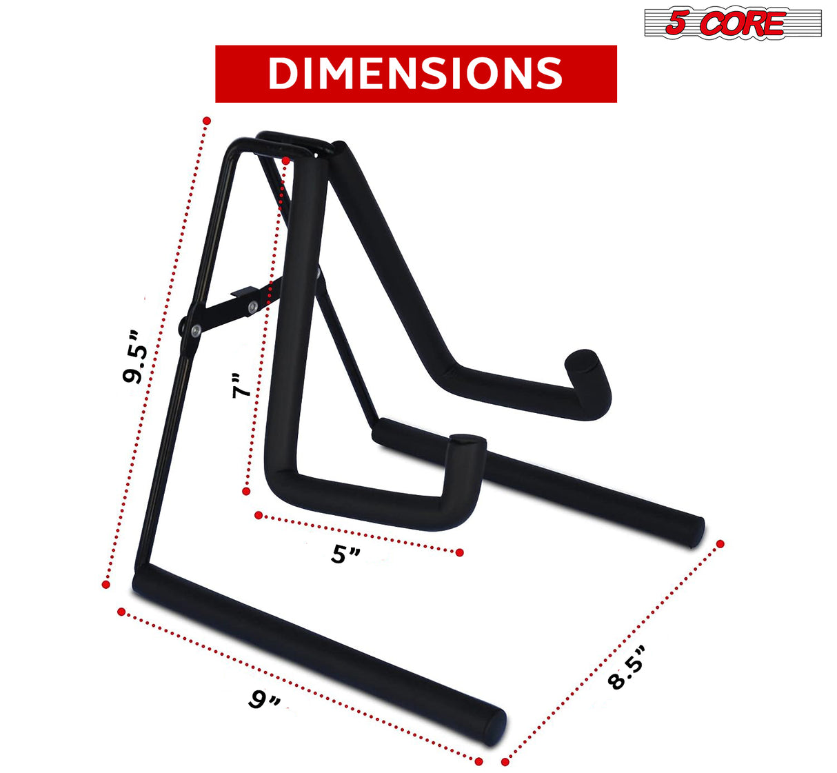 5 Core Ukulele Stand A Frame Metal Body w Soft Padded Arms Support Banjo Ukuleles Mini Guitar Violin
